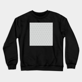 Icosahedron Pattern White on Soft Gray Crewneck Sweatshirt